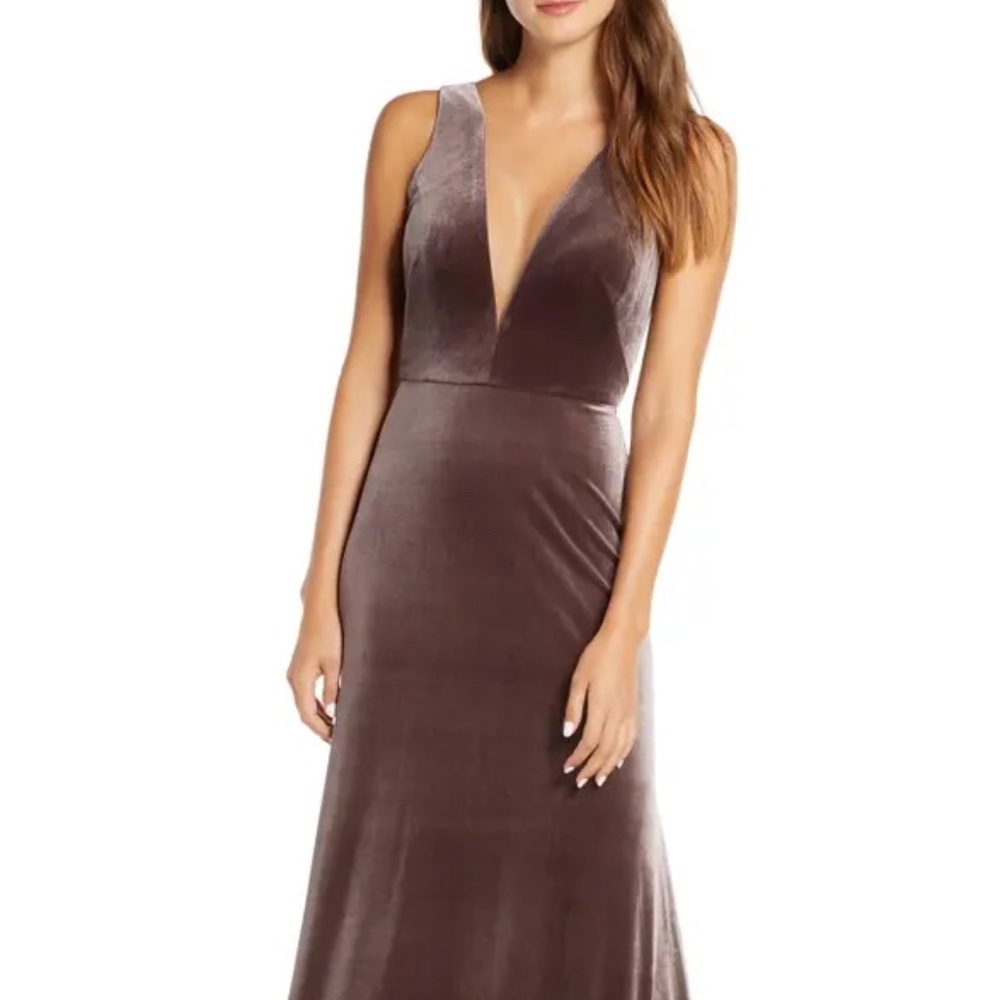 Jenny Yoo Logan Velvet Dress in Vintage Plum
